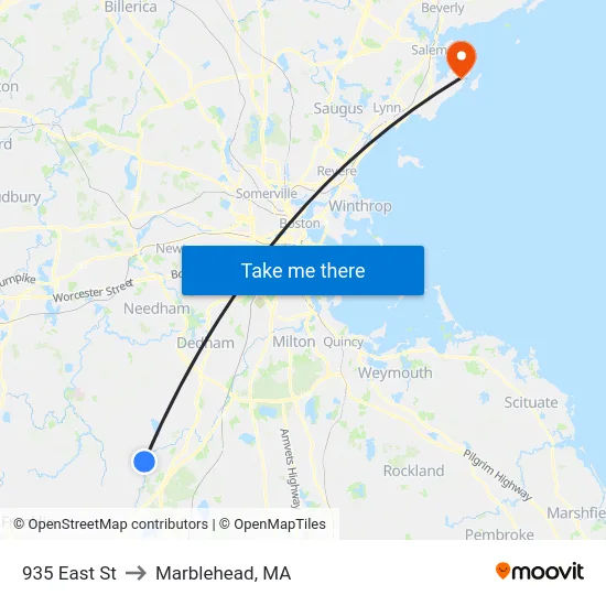 935 East St to Marblehead, MA map