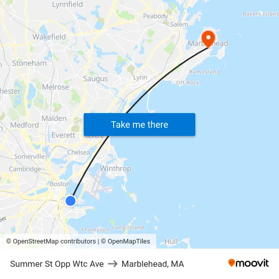 Summer St Opp Wtc Ave to Marblehead, MA map