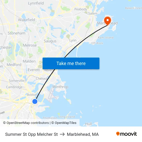 Summer St Opp Melcher St to Marblehead, MA map
