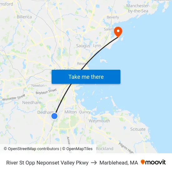 River St Opp Neponset Valley Pkwy to Marblehead, MA map