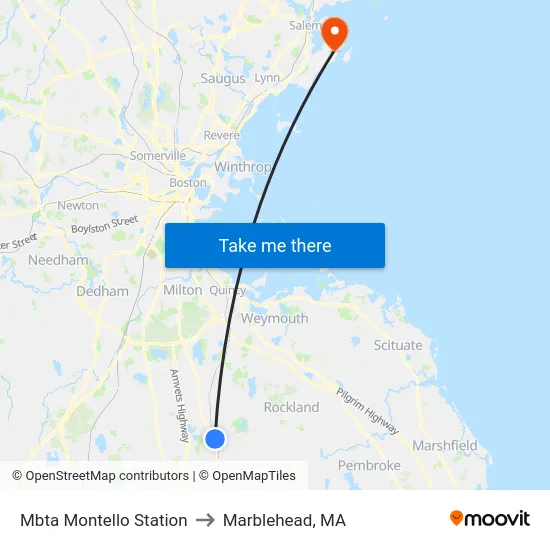 Mbta Montello Station to Marblehead, MA map