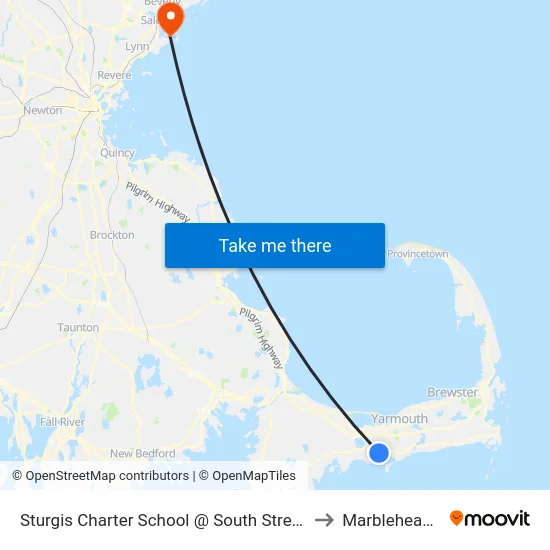 Sturgis Charter School @ South Street, Hyannis to Marblehead, MA map