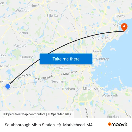 Southborough Mbta Station to Marblehead, MA map