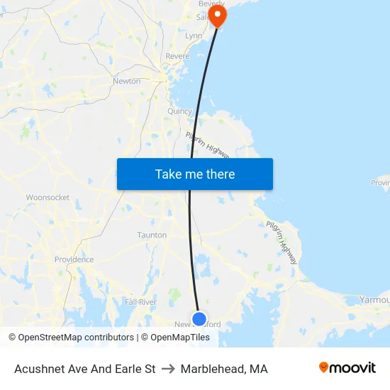 Acushnet Ave And Earle St to Marblehead, MA map