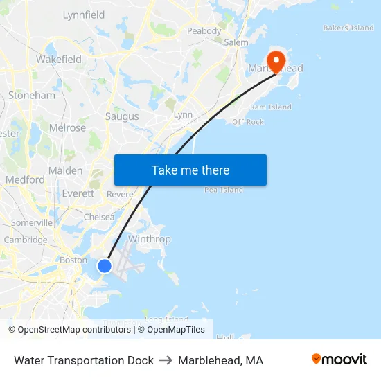 Water Transportation Dock to Marblehead, MA map