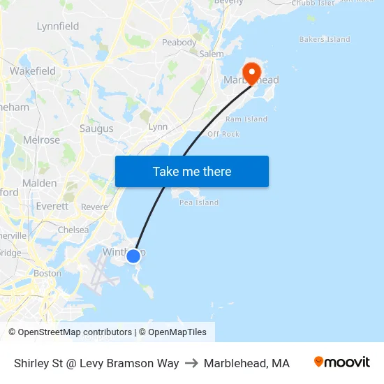 Shirley St @ Levy Bramson Way to Marblehead, MA map