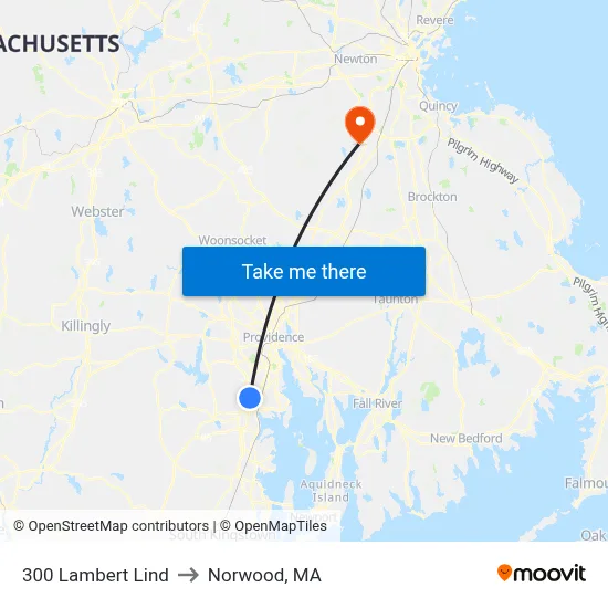 300 Lambert Lind to Norwood, MA map