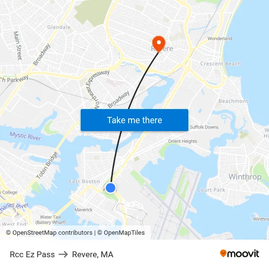 Rcc Ez Pass to Revere, MA map