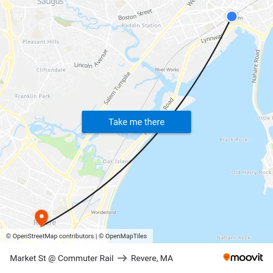 Market St @ Commuter Rail to Revere, MA map