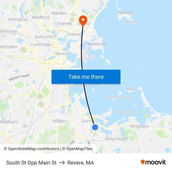 South St Opp Main St to Revere, MA map