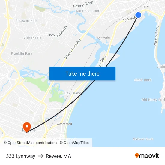 333 Lynnway to Revere, MA map