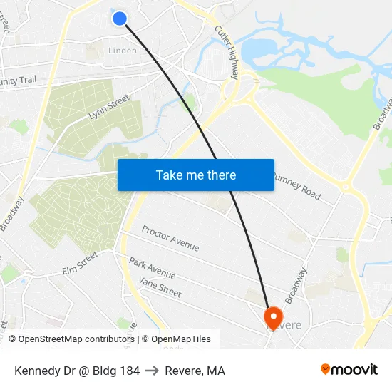 Kennedy Dr @ Bldg 184 to Revere, MA map