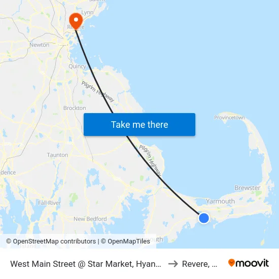 West Main Street @ Star Market, Hyannis to Revere, MA map