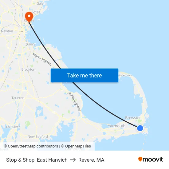 Stop & Shop, East Harwich to Revere, MA map