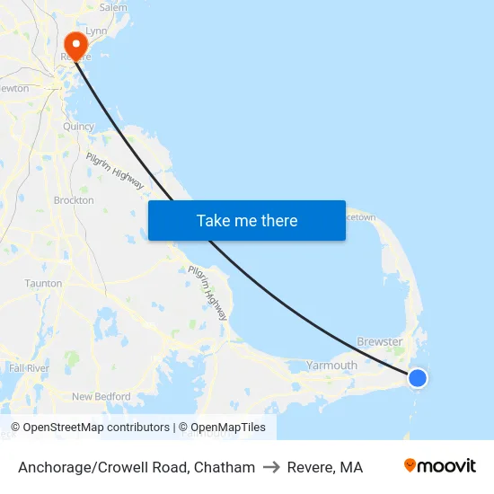 Anchorage/Crowell Road, Chatham to Revere, MA map