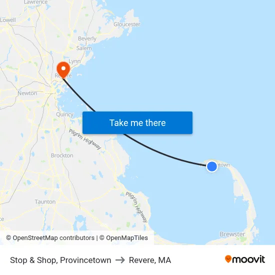 Stop & Shop, Provincetown to Revere, MA map