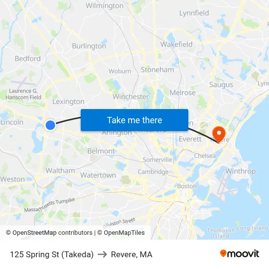 125 Spring St  (Takeda) to Revere, MA map