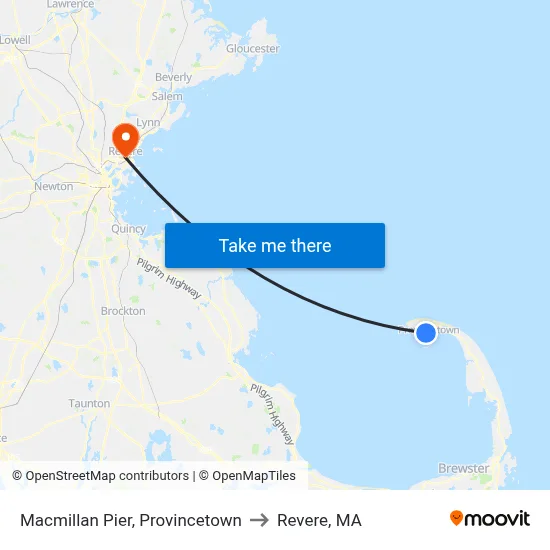 Macmillan Pier, Provincetown to Revere, MA map