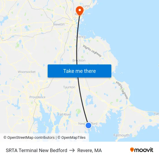 SRTA Terminal New Bedford to Revere, MA map