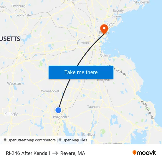 Ri-246 After Kendall to Revere, MA map