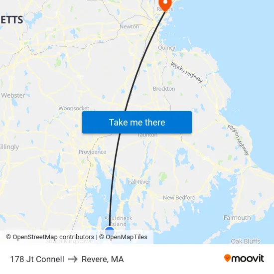 178 Jt Connell to Revere, MA map