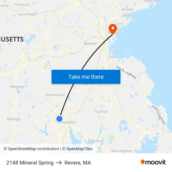 2148 Mineral Spring to Revere, MA map