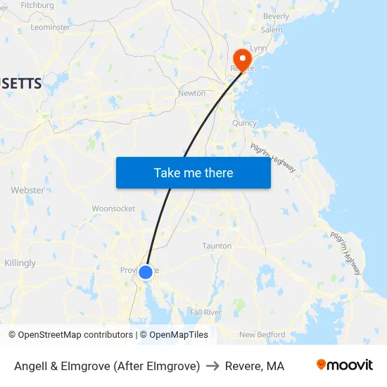Angell & Elmgrove (After Elmgrove) to Revere, MA map