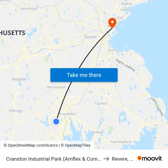 Cranston Industrial Park (Amflex & Comstock) to Revere, MA map