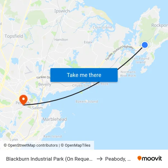 Blackburn Industrial Park (On Request) to Peabody, MA map