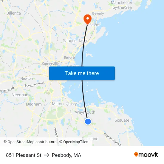 851 Pleasant St to Peabody, MA map