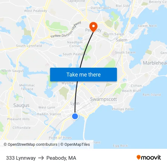 333 Lynnway to Peabody, MA map