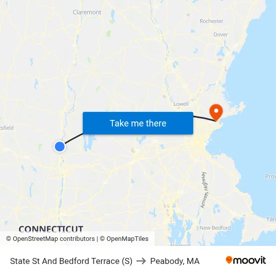State St And Bedford Terrace (S) to Peabody, MA map