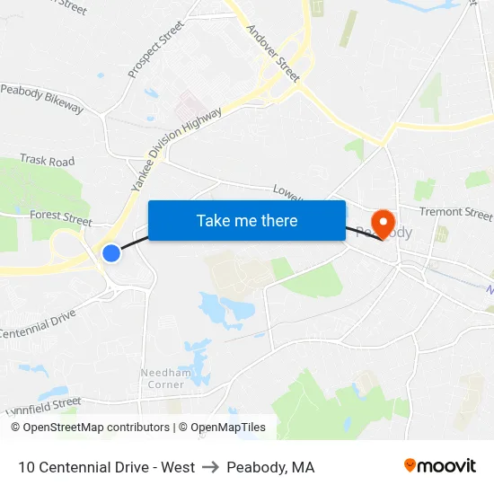 10 Centennial Drive - West to Peabody, MA map
