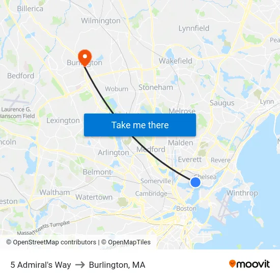 5 Admiral's Way to Burlington, MA map