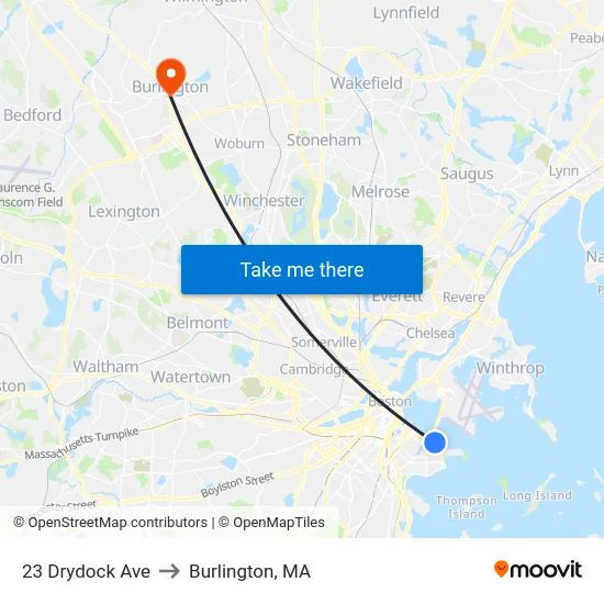 23 Drydock Ave to Burlington, MA map