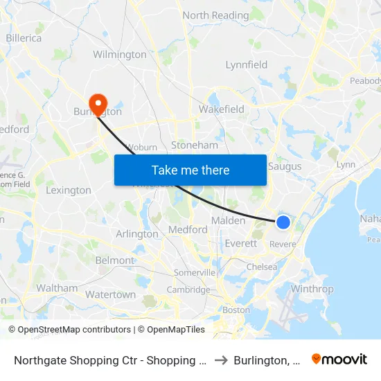 Northgate Shopping Ctr - Shopping Mall to Burlington, MA map
