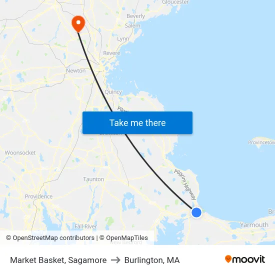 Market Basket, Sagamore to Burlington, MA map