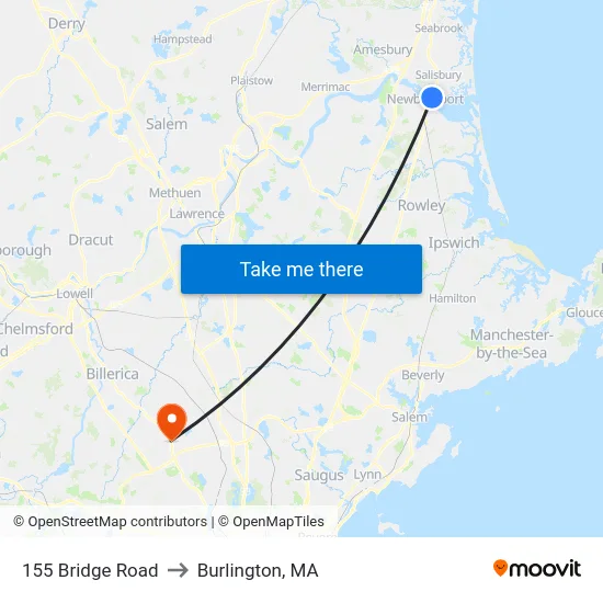 155 Bridge Road to Burlington, MA map