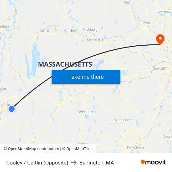 Cooley / Caitlin (Opposite) to Burlington, MA map