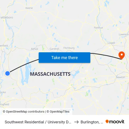 Southwest Residential  / University Drive (S) to Burlington, MA map