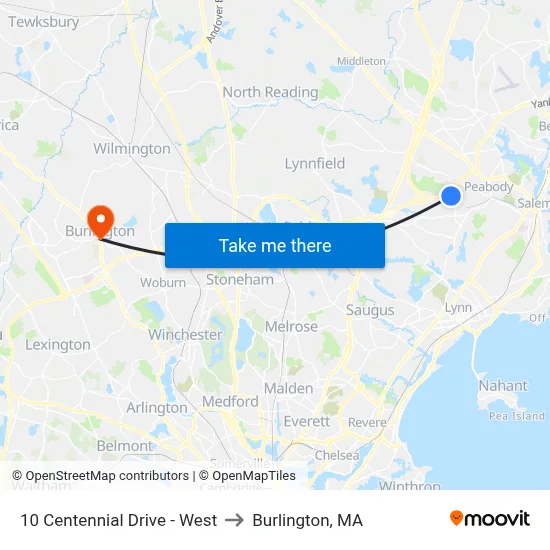10 Centennial Drive - West to Burlington, MA map