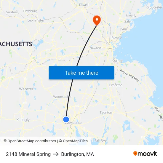 2148 Mineral Spring to Burlington, MA map