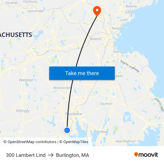 300 Lambert Lind to Burlington, MA map