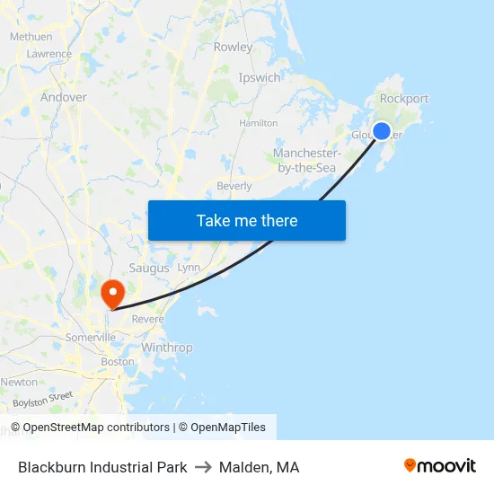 Blackburn Industrial Park to Malden, MA map