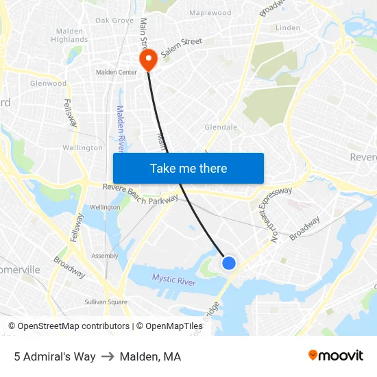 5 Admiral's Way to Malden, MA map