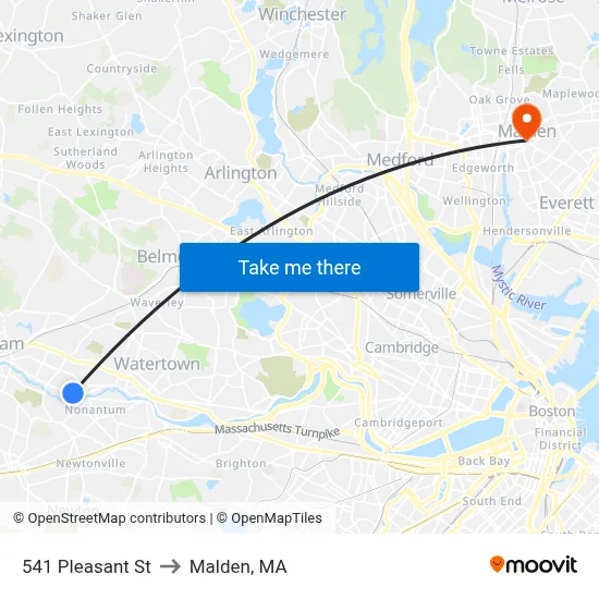 541 Pleasant St to Malden, MA map