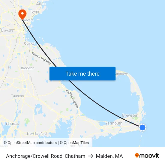 Anchorage/Crowell Road, Chatham to Malden, MA map