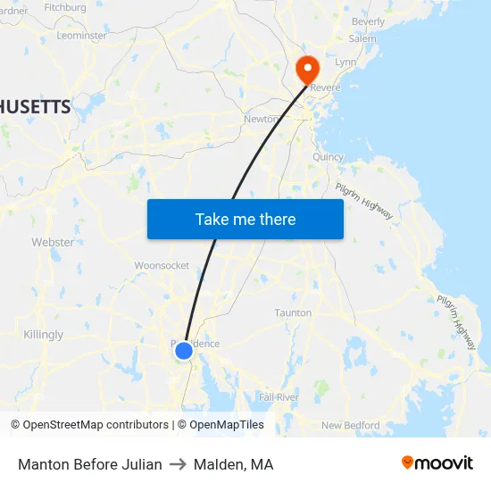 Manton Before Julian to Malden, MA map