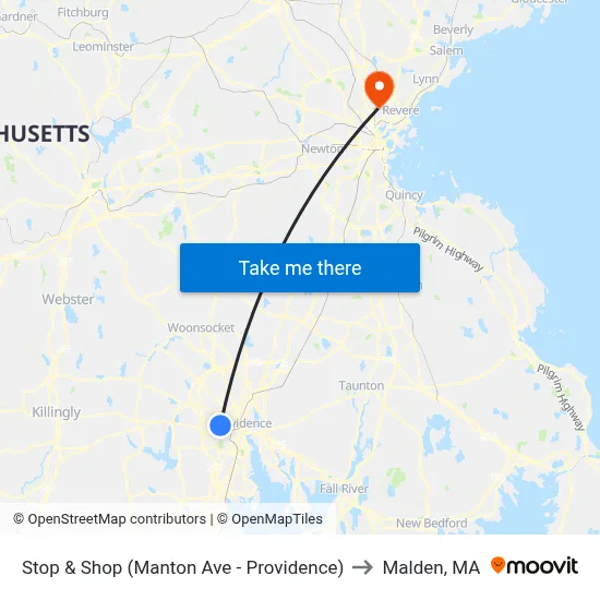Stop & Shop (Manton Ave - Providence) to Malden, MA map