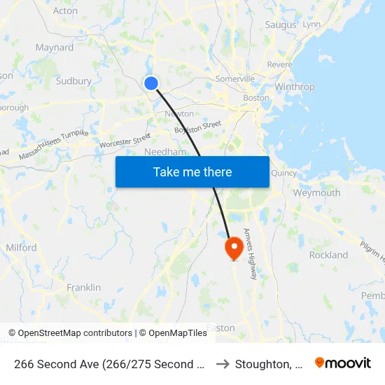 266 Second Ave (266/275 Second Ave) to Stoughton, MA map